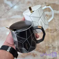 ماگ سرامیکی ست سفید و مشکیی