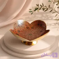 آجیل خوری برنجی میناکاری مدل چهار پر رز