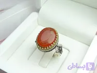انگشتر پرتقالی عقیق یمنی❣️طرح سوره یاسین و حرز کبیر