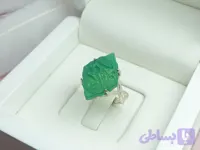 انگشتر عقیق سبز خطی زنانه کد 1002