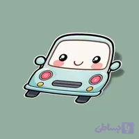 استیکر mini blue car