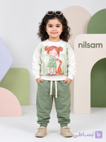 ست بلوز شلوار دخترانه گربه و دخترک نیلسام 955