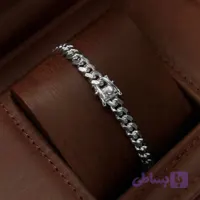 دستبند قفل کوبایی 7میل نقره