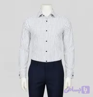 پیراهن مردانه راه راه ۱۰۰ درصد پنبه ceremon مشکی