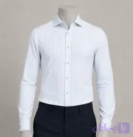 پیراهن مردانه راه راه ۱۰۰ درصد پنبه ceremon آبی روشن
