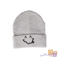 کلاه بافت طوسی لبخند