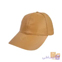 کلاه بیسبالی چرم ساده عسلی