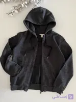 سویشرت کتان کلاهدارکرکیH&M کتان کرکی ضخیم‌زیپ فلزی کلاه دولایه دارای شناسنامه کالا0396ضمانت آکبند اورجینال