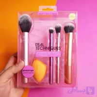 ست براش ریل تکنیک با اسفنج اصل Real techiques بسته 5 عددی Real Techniques Everyday Essentials Set