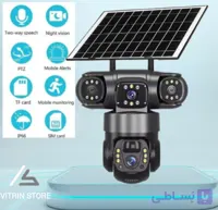 دوربین مینی اسپیددام خورشیدی سیمکارتی 16 مگاپیکسل 3 لنز Virtual شارژی باطری دار