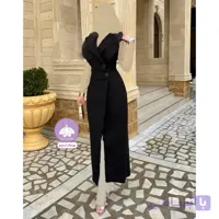 لباس مجلسی زنانه اندامی بلند کرپ چاکدار