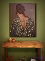 تابلو نقاشی دکوراتیو پرتره زن ۷۰ در ۹۰ تمام کار دست