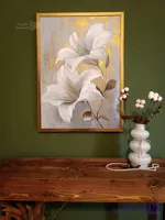 تابلو نقاشی گل مرداب ابعاد ۷۰ در ۱۰۰ تمام کار دست