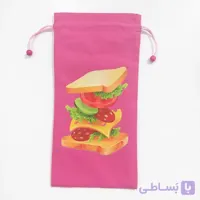 کیسه لقمه پارچه ای دو لایه فریدا طرح ساندویچ پنیری (کیف لقمه)