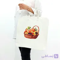 کیسه پارچه ای خرید و نگهداری نان (حجم دار – سه طرف زیپ) – طرح سبد نان