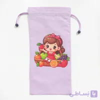 کیسه لقمه پارچه ای دو لایه فریدا طرح دختر و سبد میوه (کیف لقمه)
