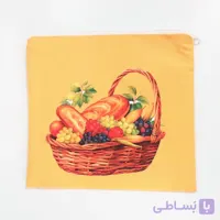 کیسه نگهداری نان پارچه ای سه لایه زیپ دار طرح سبد نان و کروسان (مخصوص یخچال و فریزر)
