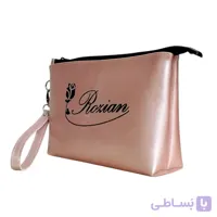کیف آرایشی چرمی – صورتی صدفی