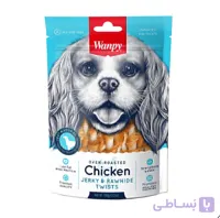 تشویقی سگ ونپی با طعم مرغ 100 گرم / Wanpy Chicken Jerky And Rawhide Twists