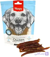تشویقی سگ ونپی طعم مرغ مدل jerky strips chicken وزن 100 گرم