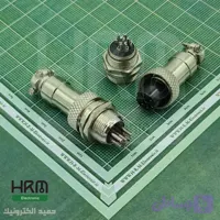 کانکتور نظامی GX12 گرد فلزی پنلی 6 پین 12mm