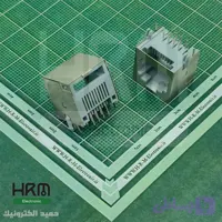 سوکت شبکه مادگی RJ45 صاف 8پین فلزی (طوسی)