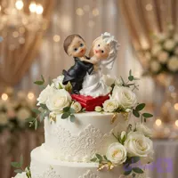 مجسمه عروس داماد دکوری کد 04