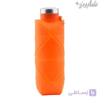 قمقمه مدل سیلیکونی تاشو درب فلزی گنجایش 0.7 لیتر اورجینال – نارنجی