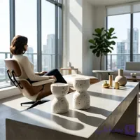 ست شمعدان سنگی تراورتن مدل دونا کد45541
