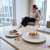 ست شکلات خوری سنگی تراورتن Dunay کد45501