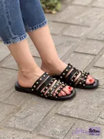 صندل زنانه تخت 974-مشکی