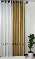 پرده مخمل اماده پانچی‌ رنگ طلایی