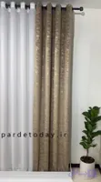 پرده مخمل طلاکوب پانچی رنگ نسکافه ای