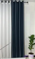 پرده مخمل اماده پانچی‌ رنگ‌طوسی تیره