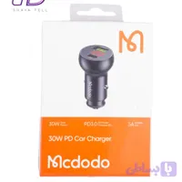 شارژر فندکی 30 وات مک دودو مدل CC-6810 با تکنولوژی شارژ سریع Quick Charge 3.0، دارای 2 عدد درگاه خروجی USB Type-C و USB-A