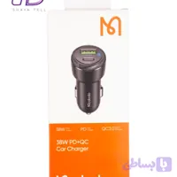 شارژر فندکی سریع مک‌دودو مدل ۳۸ وات PD+QC دو پورت USB-C و USB-A