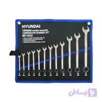 ست 12 عددی آچار یک سر تخت یک سر رینگ هیوندای مدل HT-1412