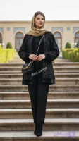 کت مجلسی مخمل ولوت یقه ایستاده زنانه