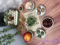 هفت سین طرح لوزی جنس سنگ مصنوعی در دو سایز کوچک و بزرگ به صورت ترکیبی