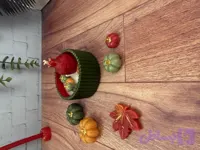 شات شیار دار یلدایی _پاییزی جنس سنگ مصنوعی و شمع