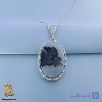 پلاک نقره مردانه با سنگ شجر مدل NSM N96