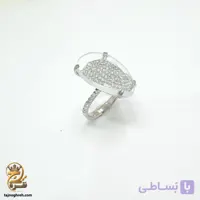 انگشتر نقره زنانه مجلسی طرح اشکی مدل RSW F95