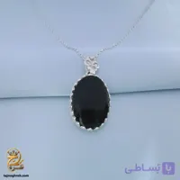 پلاک نقره مردانه دور نجف مشکی مدل NSM N90