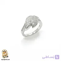 انگشتر نقره زنانه طرح برگ نگین‌ ریز مدل RSW F92