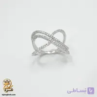 انگشتر نقره زنانه طرح چپ و راست مدل RSW F88