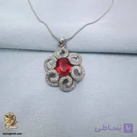 مدال نقره زنانه نگین رنگی مدل ZSW Z124