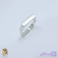 انگشتر نقره زنانه ساده طرح پلاک مدل RSW F71
