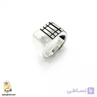 انگشتر نقره مردانه طرح نرده ساده مدل RSM K157