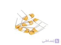 خازن مولتی‌لایر 10µF 50V تلرانس 10٪ پایه‌دار با فاصله پایه 5mm
