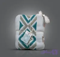 شال مبل طرح پانچ وزن سنگین رنگ آبی دریایی